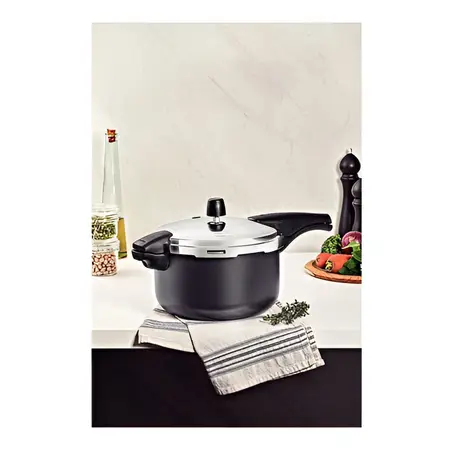 Olla A Presión Antiadherente Tramontina Vancouver De 6 Litros, Color Grafito