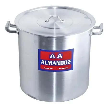 Olla Almandoz Gastronómica Aluminio Con Tapa Nº 34 30 Lts