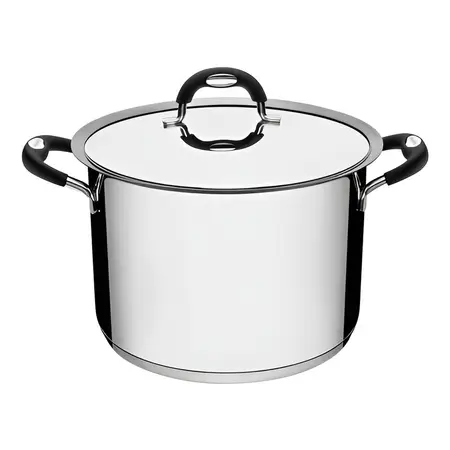 Olla Alta 24cm Acero Inoxidable Duo Silicone Tramontina 7,7l Color Gris