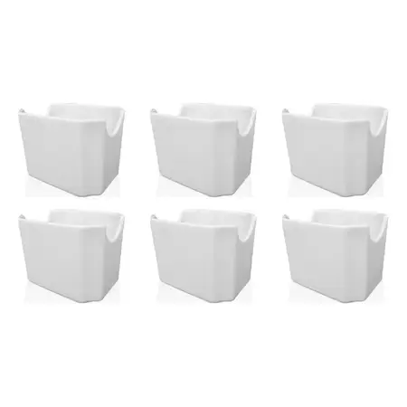 Pack 6 Azucareras Porta Sobre Azucar Edulcorante Sal | Tsuji Blanco