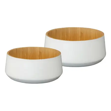 Pack X2 Ensaladeras Bambú Blanco Carol
