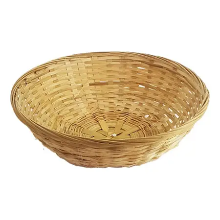 Panera De Mimbre 23 Cm Redonda Para Comida | Crystal Rock Marrón Claro 7313