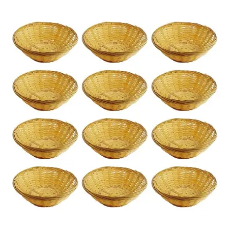 Panera Redonda De Mimbre Pan Tostadas Galletitas 20cm X12 U. Mimbre Mimbre