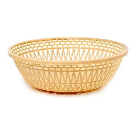 Panera Redonda Plastico Profunda Chica Esterilla 21cm Pan X1 Beige