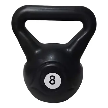 Pesa Rusa 8kg Kettlebell Fitness Gym Para Entrenamiento Pvc Negro
