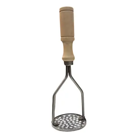 Pisapapas Acero Inoxidable Con Mango Madera Gastronómico |ag Madera