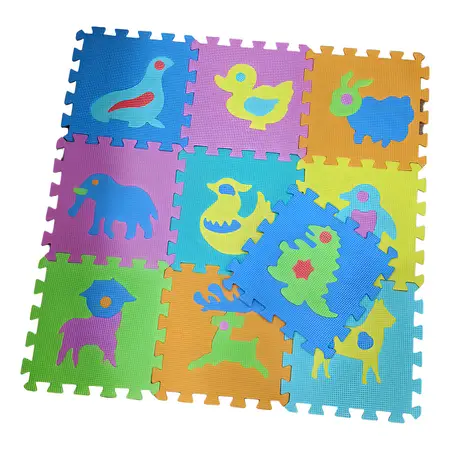 Piso Goma Eva Encastrable Alfombra Bebe 30x30 Antigolpe X10u Color Multicolor Al Azar