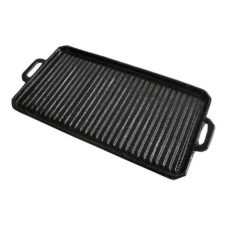 Plancha Bifera Enlozada Doble Acanalada Hamburguesera X1 Uni Negro