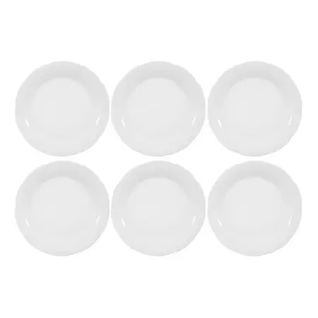 Plato Entrada 21 Cm Tsuji Renacimiento 1800 Porcelana X6 Un - Blanco