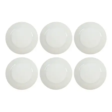 Plato Fuente 31 Cm Ala Ancha Tsuji Porcelana Blanca X6 Uni. Blanco