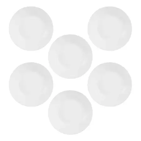 Plato Hondo 20 Cm Luminarc Diwali Blanco Vidrio Templado X 6 - Blanco - Diwali