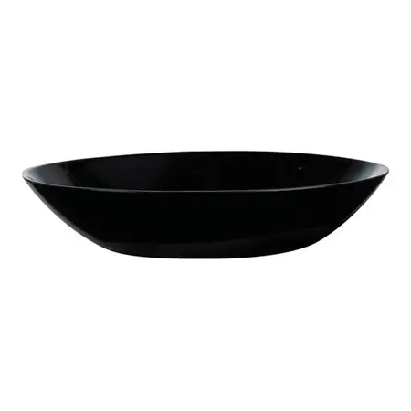 Plato Hondo 20 Cm Luminarc Modelo Diwali Vidrio Templado X 1 Negro