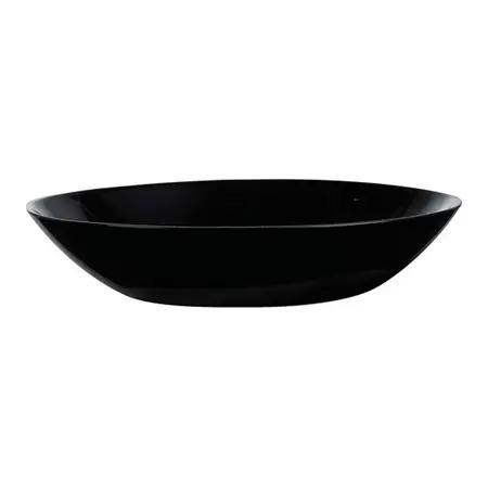 Plato Hondo 20cm Luminarc Modelo Diwali Vidrio Templado X 12 Negro