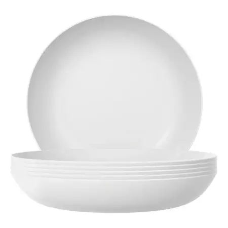 Plato Hondo Blanc De Opalina Templado Nadir 22cm 12 Unidades