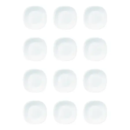 Plato Hondo Carine Cuadrado Blanco Vidrio Templado 21 Cm X12 - Blanco - Carine