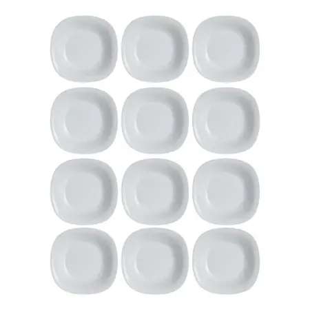 Plato Hondo Carine Cuadrado Negro Vidrio Templado 21 Cm X 12 Gris