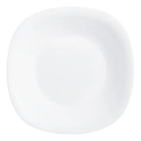 Plato Hondo Carine Cuadrado Negro Vidrio Templado 21 Cm X 1 Blanco