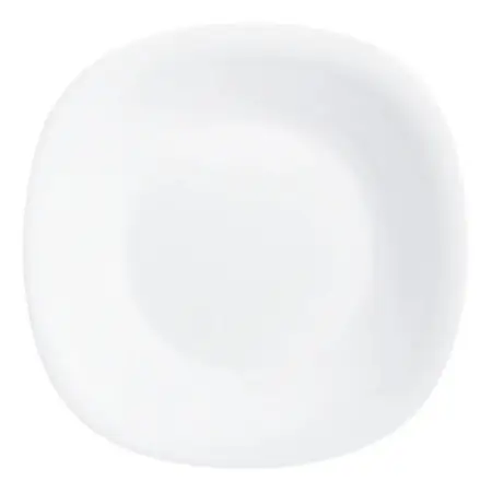 Plato Hondo Carine Cuadrado Negro Vidrio Templado 21 Cm X 1 Blanco