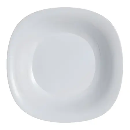 Plato Hondo Carine Cuadrado Negro Vidrio Templado 21 Cm X 1 Color Gris