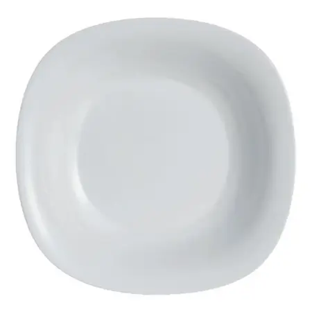 Plato Hondo Carine Cuadrado Negro Vidrio Templado 21 Cm X 1 Gris