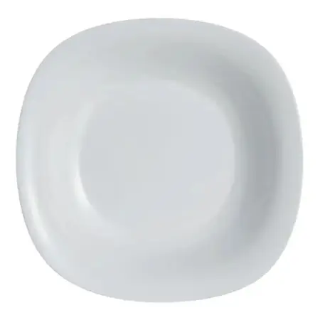 Plato Hondo Carine Cuadrado Negro Vidrio Templado 21 Cm X 1 Gris