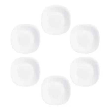 Plato Hondo Carine Cuadrado Negro Vidrio Templado 21 Cm X 6 Blanco