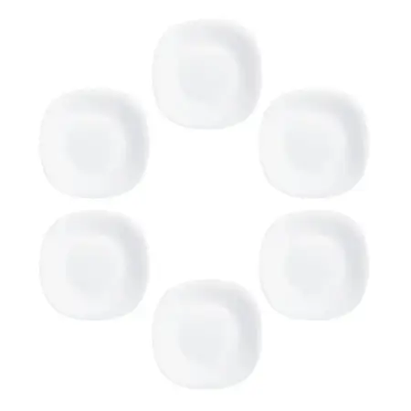 Plato Hondo Carine Cuadrado Negro Vidrio Templado 21 Cm X 6 Blanco