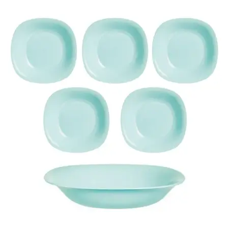 Plato Hondo Carine Light Cuadrado Vidrio Templado 21 Cm X 6