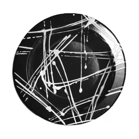 Plato Hondo Chapa Con Diseño 28 Cm Salpicado Resto Bar X1