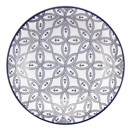 Plato Hondo De Cerámica Linea Floreal 22,5 Cm | Oxford Náutico Floreal