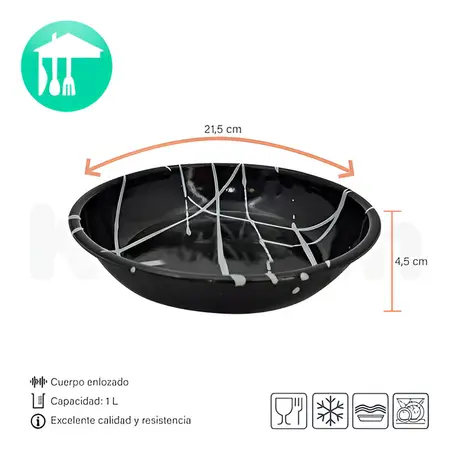 Plato Hondo Enlozado Redondo Liso Diseño