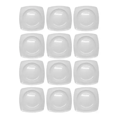 Plato Hondo Melamina Blanco Cuadrado Resistente 20cm X12 Un.