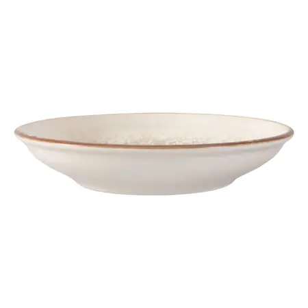 Plato Hondo Sopa De Porcelana Linea Cortado 19 Cm | Pioli Blanco Cortado