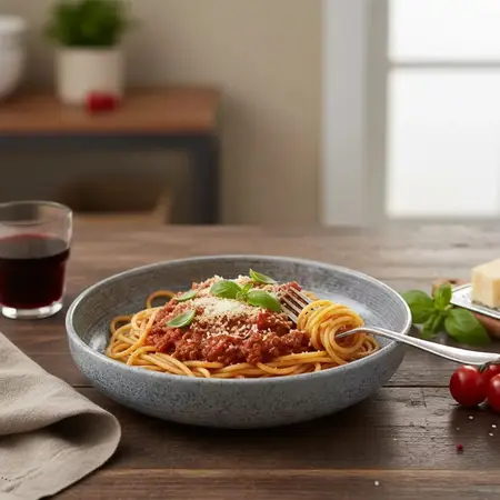 Plato Pasta Hondo De Cerámica Fusion Gray 22cm Carol Gris Granito