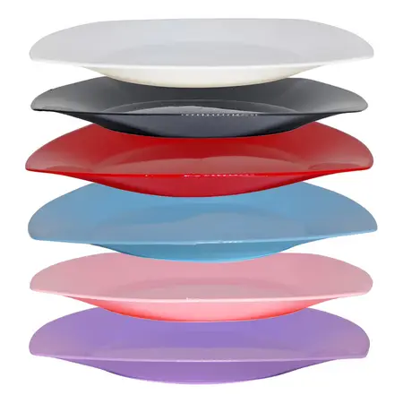 Plato Plástico Cuadrados Postre Fiesta Cotillón Kp X 1 Unid. Color Lila Cuadrado