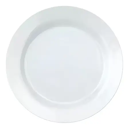Plato Plano Opaline Menu De 31 Cm, Kit De 12 Unidades, Color Blanco Liso