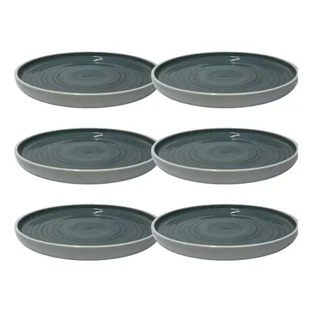 Plato Playo 25 Cm Línea 2800 Gourmet Porcelana Tsuji X6 Und - Gris