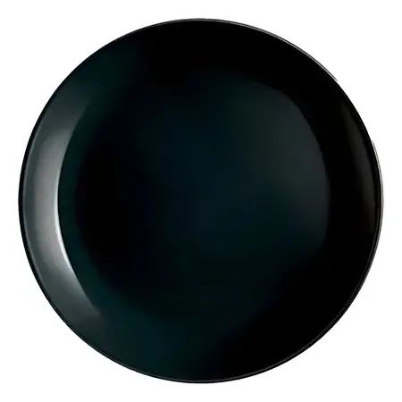 Plato Playo 25 Cm Luminarc Diwali Vidrio Templado Color Negro