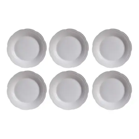 Plato Playo 27cm Tsuji Línea Renacimiento 1800 Porcelana X6 Blanco