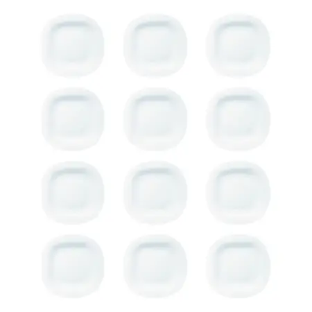 Plato Playo Carine Cuadrado Blanco Vidrio Templado 26 Cm X12 Blanco Carine