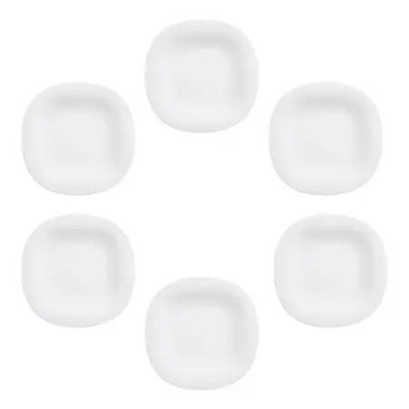 Plato Playo Carine Cuadrado Blanco Vidrio Templado 26 Cm X 6 Blanco Carine