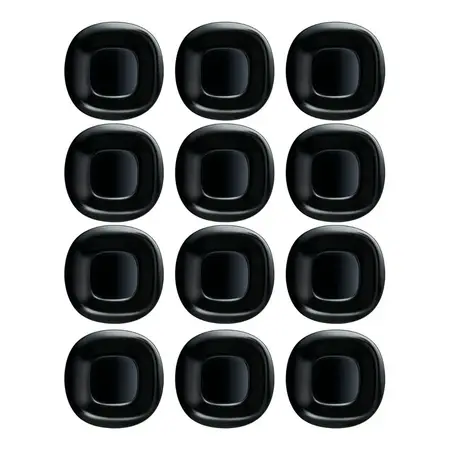 Plato Playo Carine Cuadrado Negro Vidrio Templado 26 Cm X 12 Negro