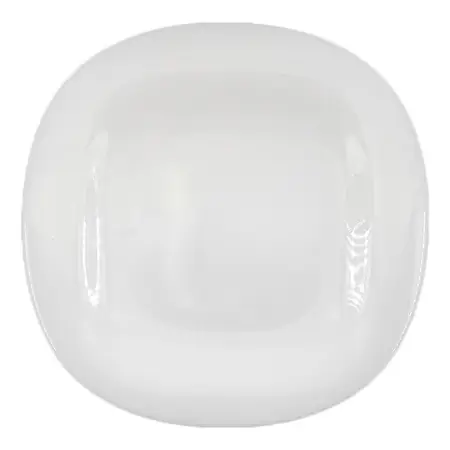 Plato Playo Carine Cuadrado Negro Vidrio Templado 26 Cm X 1 Blanco