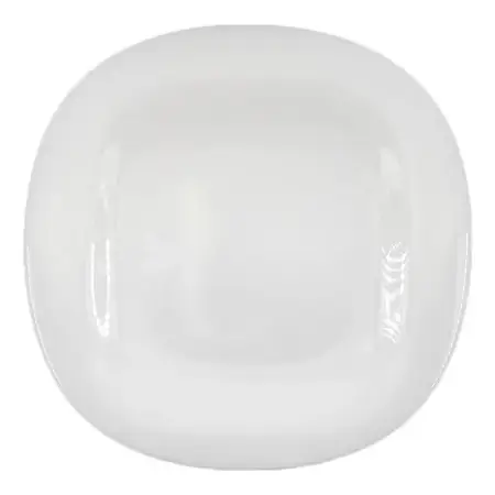 Plato Playo Carine Cuadrado Negro Vidrio Templado 26 Cm X 1 Blanco