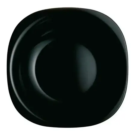 Plato Playo Carine Cuadrado Negro Vidrio Templado 26 Cm X 1 Negro