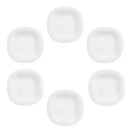 Plato Playo Carine Cuadrado Negro Vidrio Templado 26 Cm X 6 Blanco