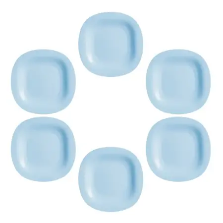 Plato Playo Carine Light Cuadrado Vidrio Templado 27 Cm X6 U