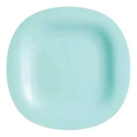Plato Playo Carine Light Cuadrado Vidrio Templado 27 Cm X 1 Turquesa