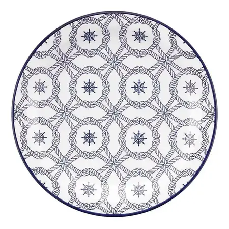 Plato Playo De Cerámica Linea Floreal 25,5 Cm | Oxford Náutico Floreal