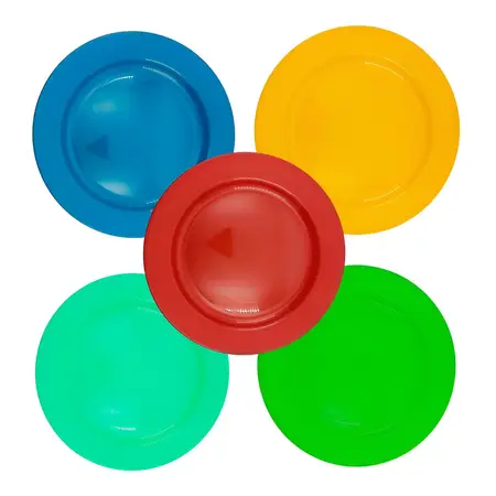 Plato Playo De Plástico Rígido Colores Redondo 22cm X1 Uni. Color Liso